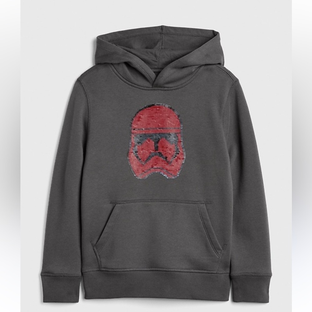 Star Wars Hooded Sweatshirt with Sequin Changing Trooper Design - Kids Size M